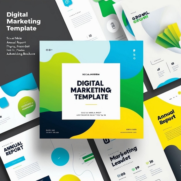 Digital business marketing banner for social media post template AI Generative