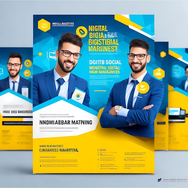 Digital business marketing banner for social media post template