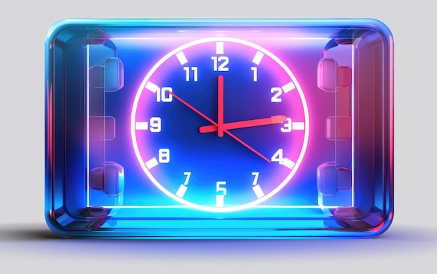 Digital Clock on White Background