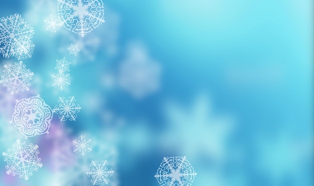 Digital composition of snowflakes and frost background