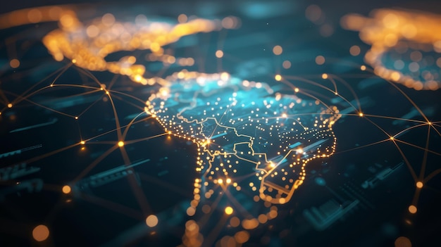 Digital connections light up the map of South America