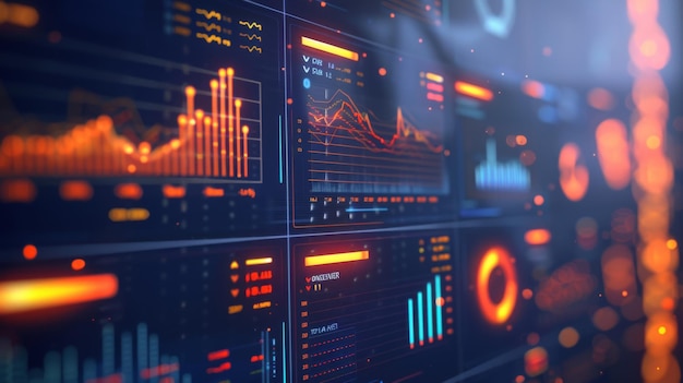 A digital dashboard displaying realtime analytics with interactive graphs and charts providing insights for decisionmaking