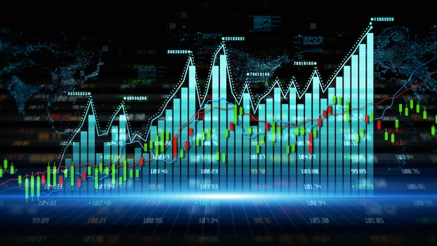 Digital data financial investment and trading trends Financial diagram