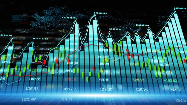 Digital data financial investment and trading trends Financial diagram