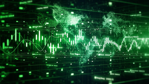 Digital data financial investment and trading trends Financial diagram