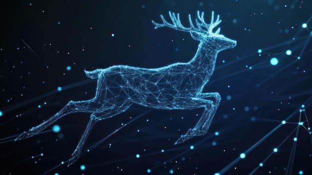 Digital Deer Leaping Through Stars