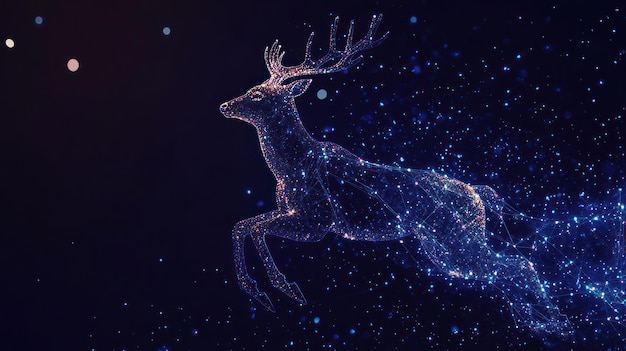 Digital Deer in a Night Sky