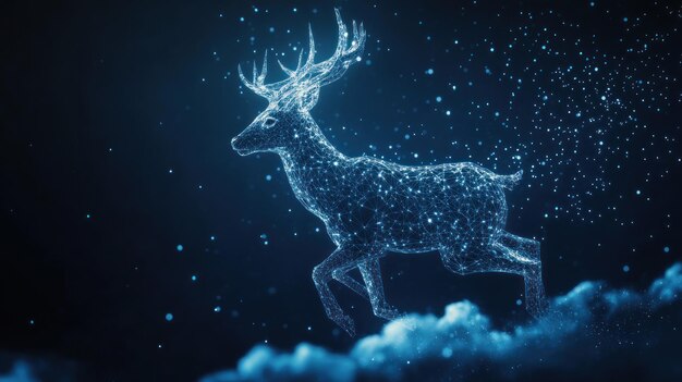 Photo digital deer in a winter wonderland