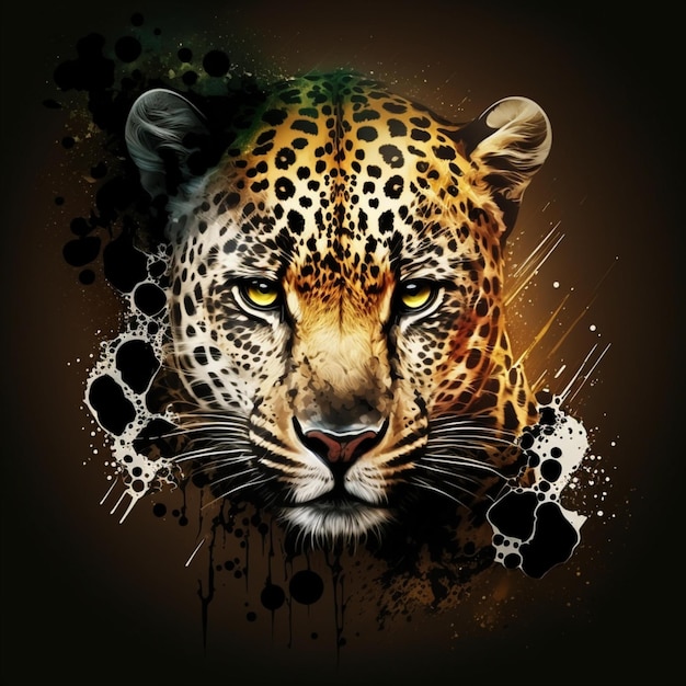 digital design of jaguar looking at camera