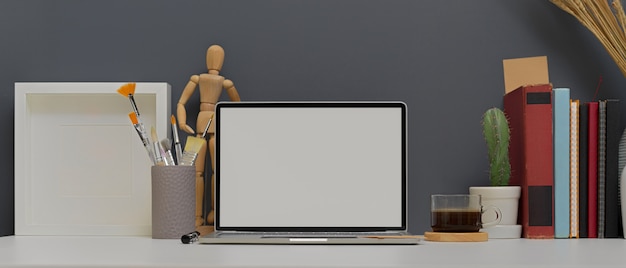 Digital devices on white table