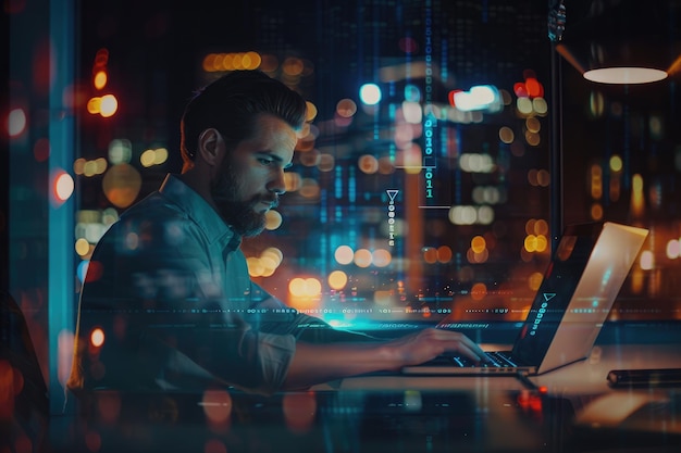 Digital diagram interfaces on virtual screen for finance analysis