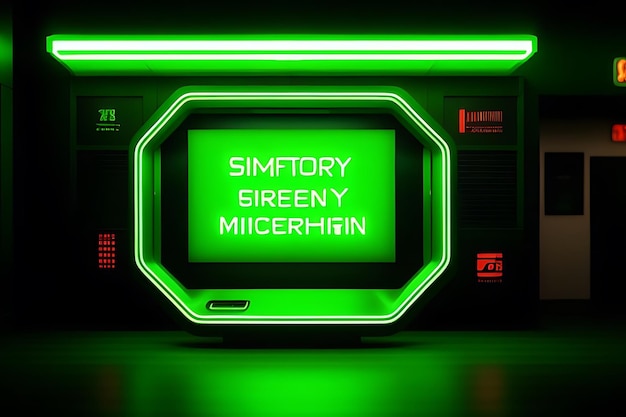 a digital display of a digital display with green lights