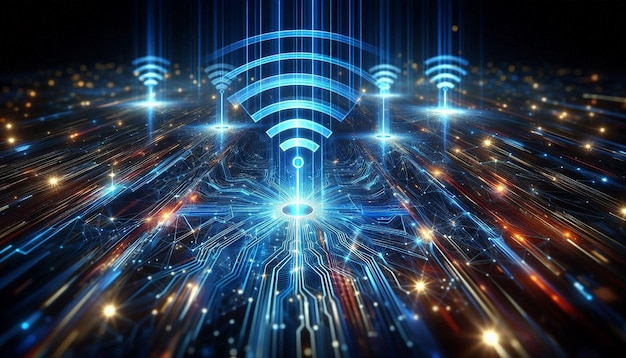 A digital display of a network that shows a hand pointing at a network