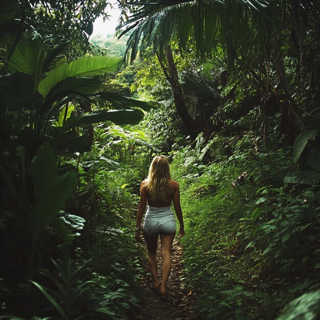 Photo digital dreams ai imagined adventures begin with a jungle walk