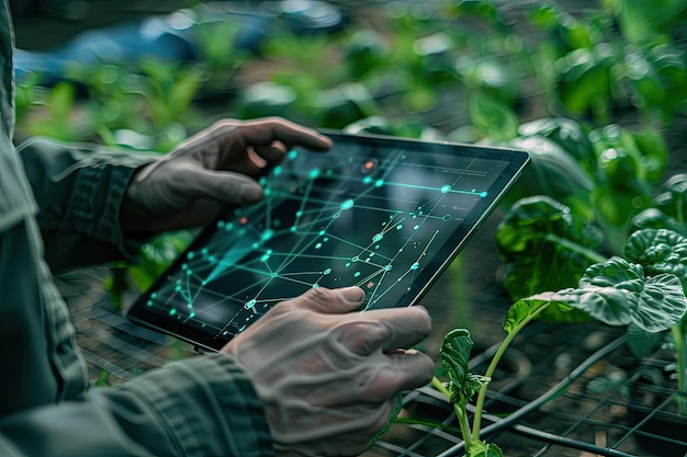 Photo digital farming with tablet streamlined agriculture