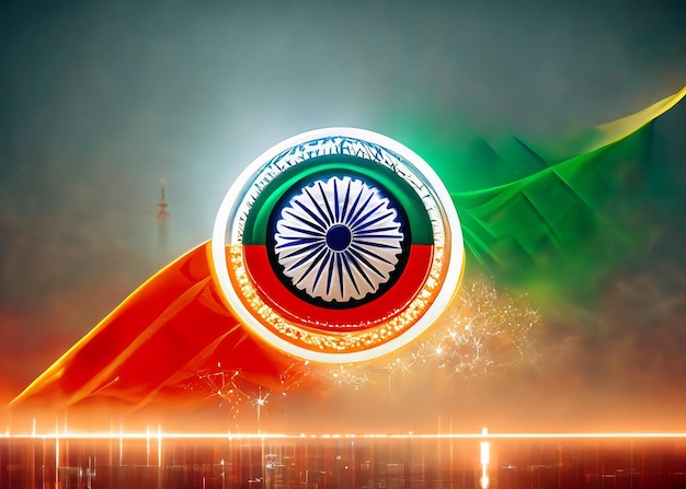 Digital Flag Combine the Tricolor of the Indian flag