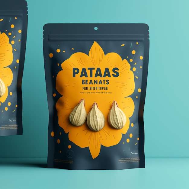 Digital flat vector packaging design for puffed lotus see