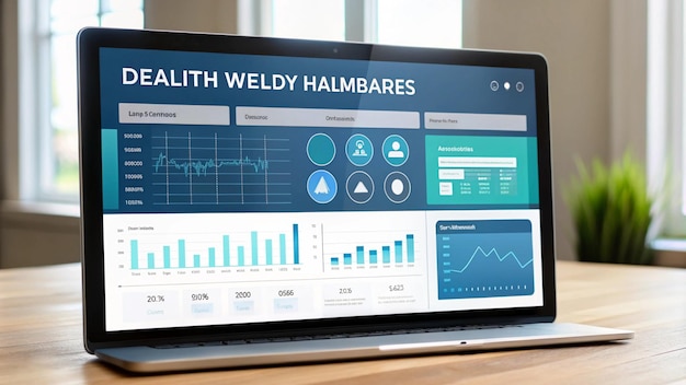 Photo a digital health dashboard monitoring patient wellness in realtime