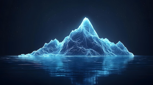 Digital iceberg with underwater polygonal structure