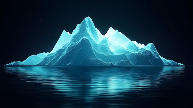 Digital iceberg with underwater polygonal structure