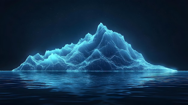 Digital iceberg with underwater polygonal structure