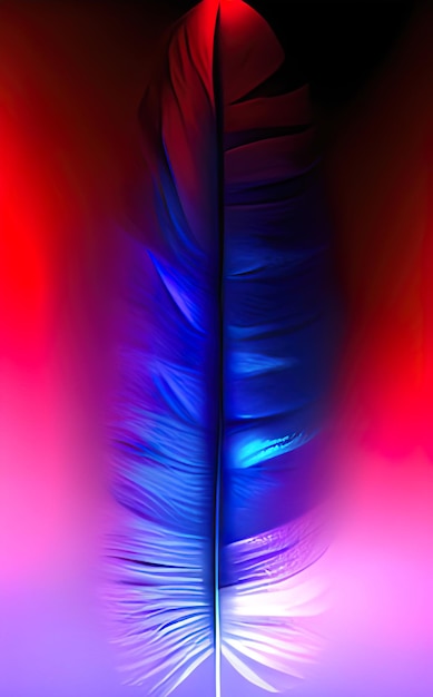 Photo digital illustration abstract background beautiful feather