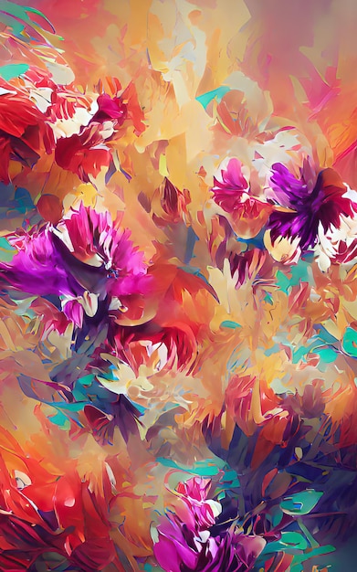 Digital illustration abstract background floral texture