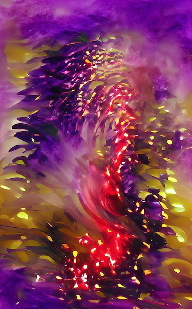 Digital illustration abstract background purple gold red texture