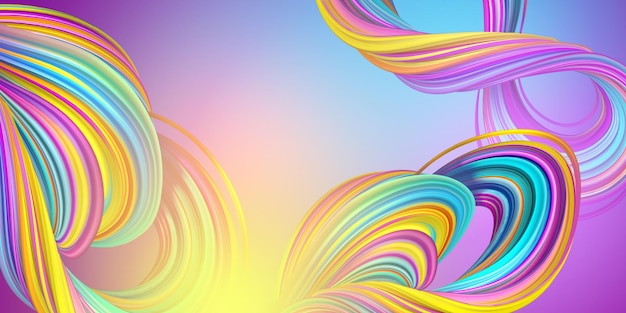 digital illustration abstract background with colorful twisted lines