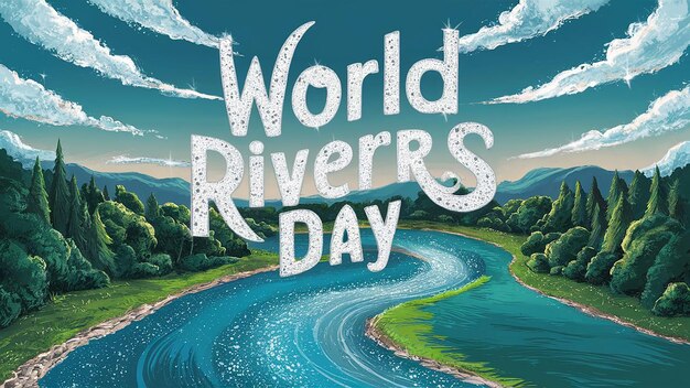 Photo a digital illustration celebrating world rivers day