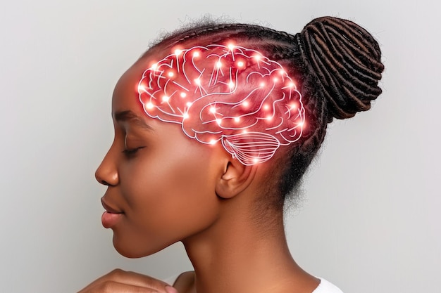 Digital illustration of a glowing brain with neural connections symbolizing cognitive science and t