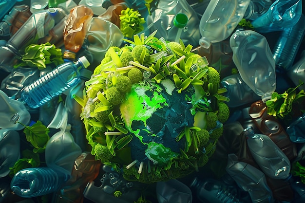 a digital illustration of a green globe with acro Ai photo