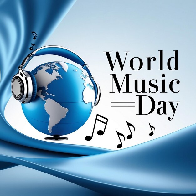 Digital Illustration Honoring World Music Day Artistic Music Celebration