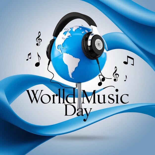 Digital Illustration Honoring World Music Day Artistic Music Celebration