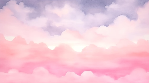 Digital Illustration of a Pastel Pink Sky at Dusk with Abstract Clouds