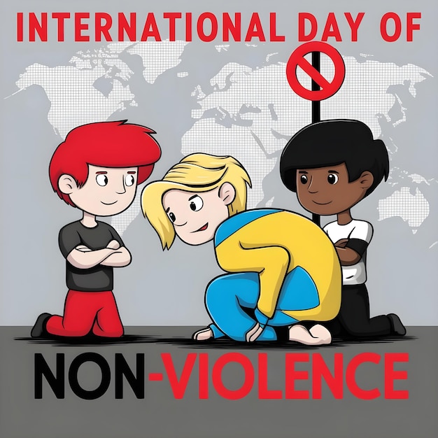 Digital illustration poster for the International Day of NonViolence