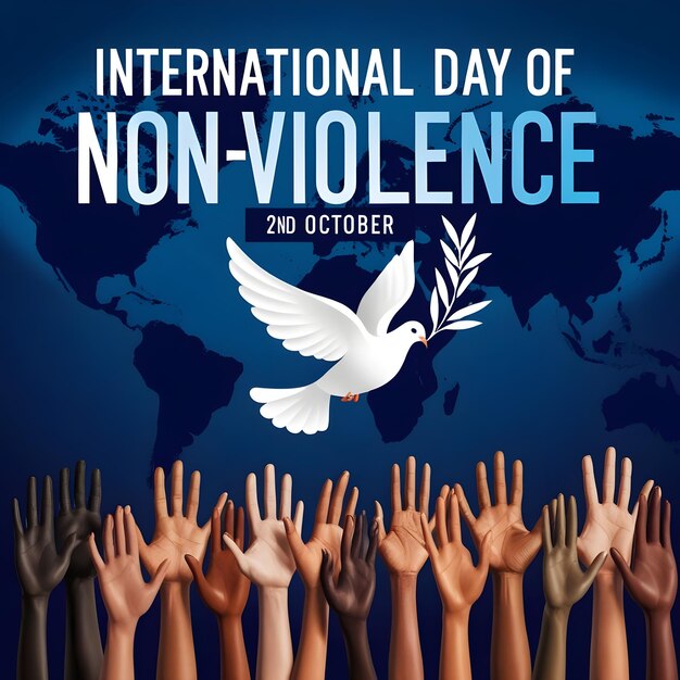 Digital illustration poster for the International Day of NonViolence