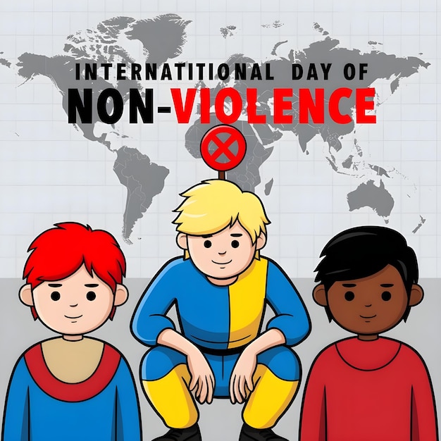 Digital illustration poster for the International Day of NonViolence