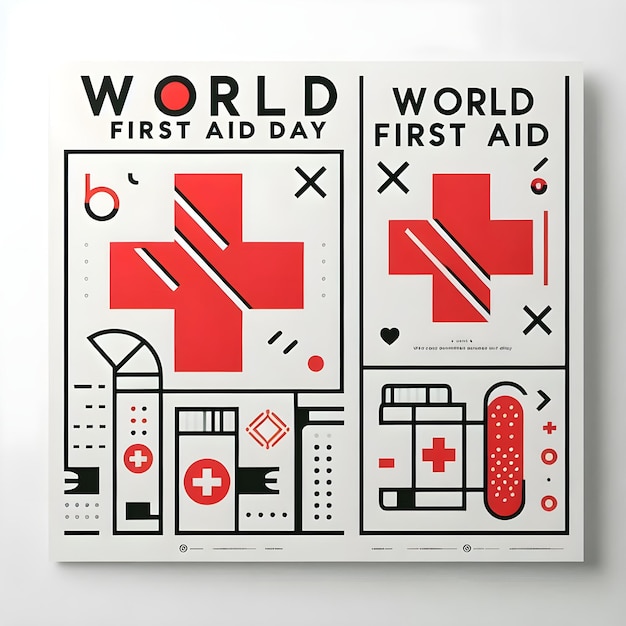 Photo a digital illustration promoting world first aid day