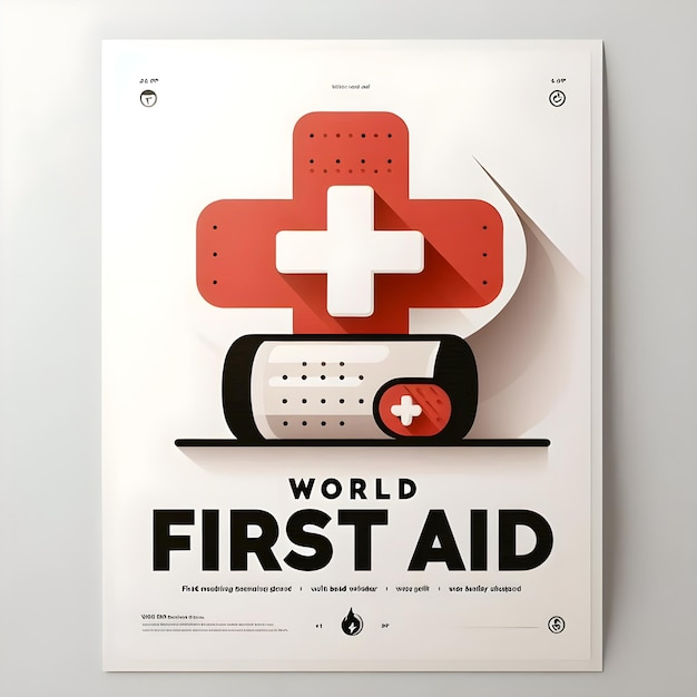 Photo a digital illustration promoting world first aid day