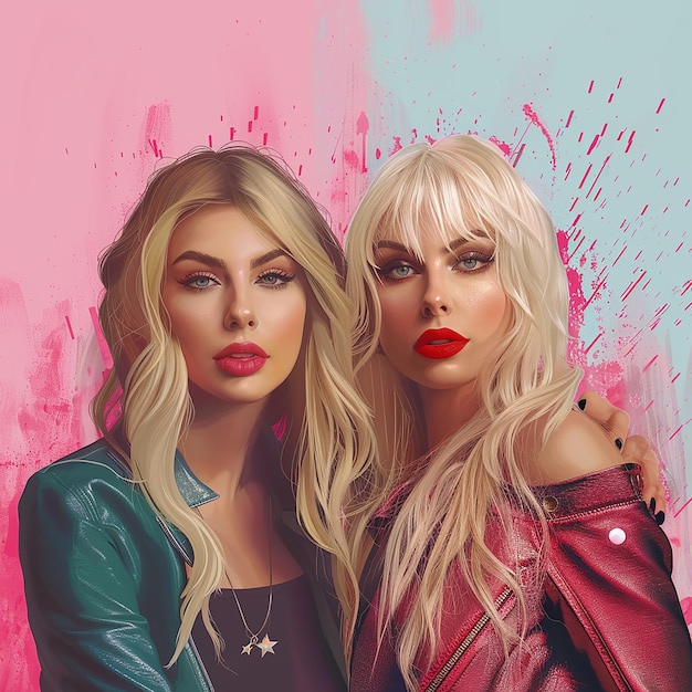 Photo digital illustration of taylor swift and lady gaga