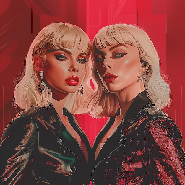 Photo digital illustration of taylor swift and lady gaga