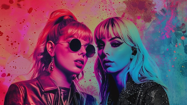 Digital Illustration of Taylor Swift and Lady Gaga