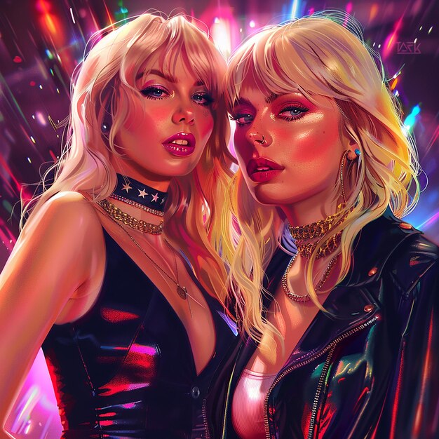 Digital Illustration of Taylor Swift and Lady Gaga