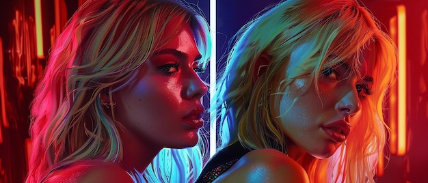 Digital Illustration of Taylor Swift and Lady Gaga