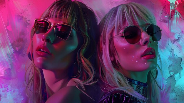 Digital Illustration of Taylor Swift and Lady Gaga