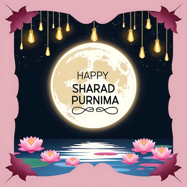 Photo digital illustration with vibrant and festive colors honoring sharad purnima and dhanteras