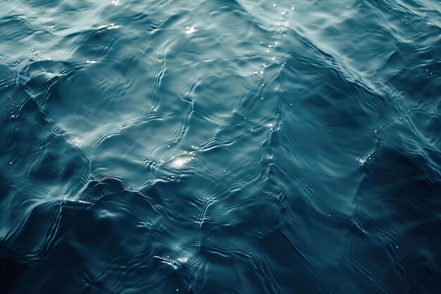 Photo digital image of cinematic closeup of the gentle ripples on an oceans surface capturing their flu