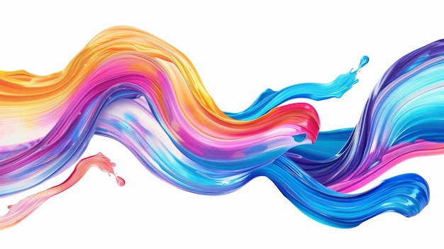 Photo a digital image of colorful paint swirls against a white background