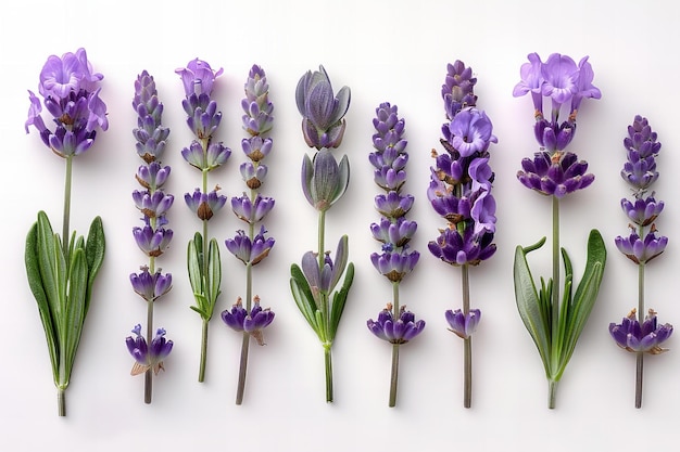 Digital image of lavender flowers in different stages high quality high resolution